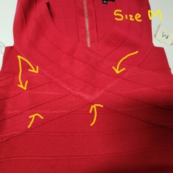 SPICY sugar body con figure hugging bandage red dress size M size L size XL - - Picture 12 of 12